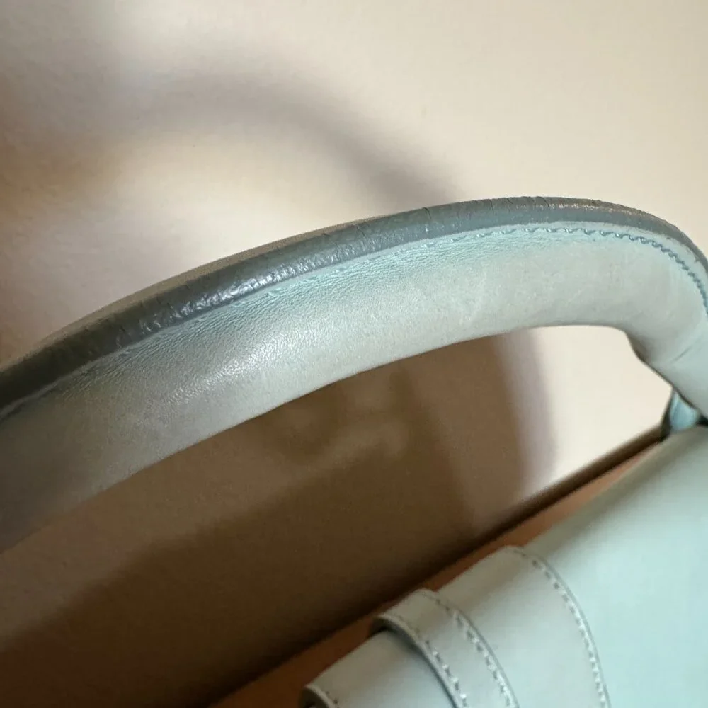 Jimmy Choo Tulita Leather Hobo Shoulder Vintage Handbag in Light Blue - Picture 3 of 10